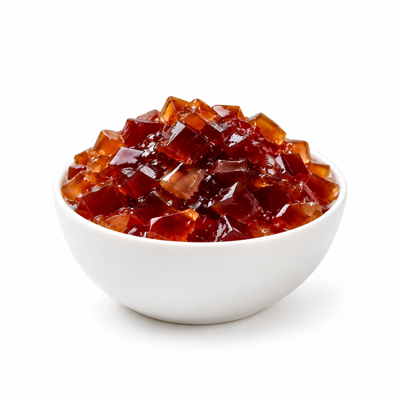 Coffee Jelly — contents in white bowl