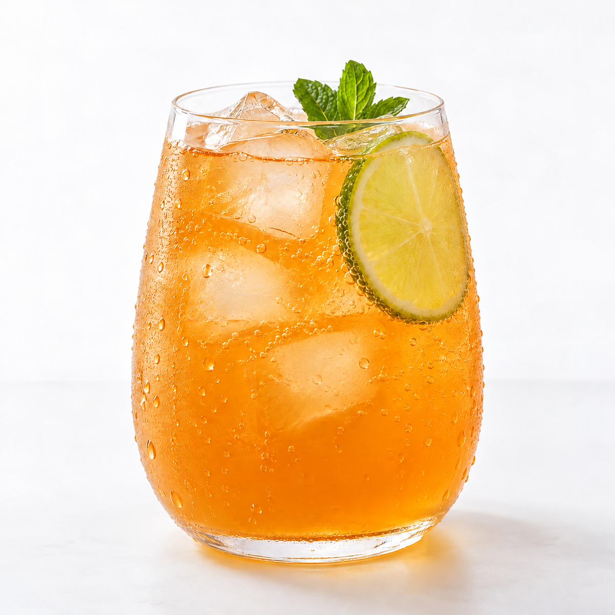 Orange seedless passion fruit lime sparkling drink — serving suggestion