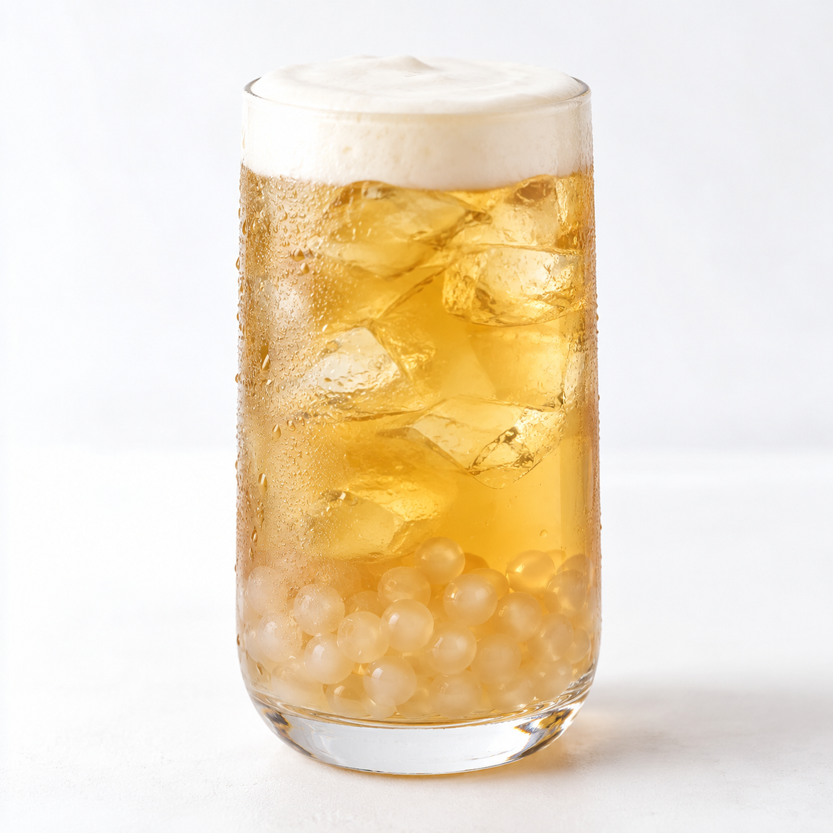 Hojalicious Camellia Oolong with Barley Popping Boba — serving suggestion