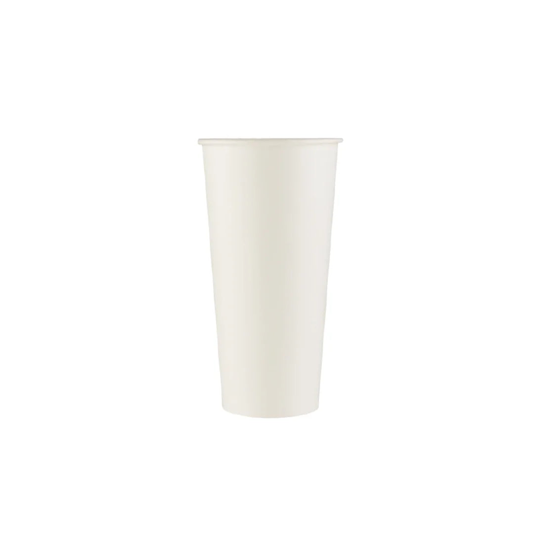 20oz White Single Wall Paper Hot Cup made from food-grade paper for coffee, tea, hot chocolate, and takeaway hot beverages.