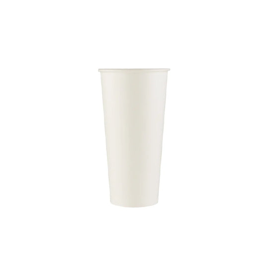 20oz White Single Wall Paper Hot Cup made from food-grade paper for coffee, tea, hot chocolate, and takeaway hot beverages.