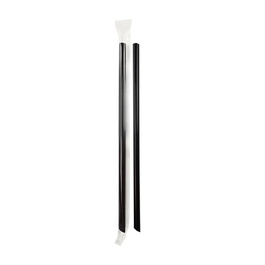 Small Black Straw | 8mm × 210mm Individually Wrapped (4,000/Case)
