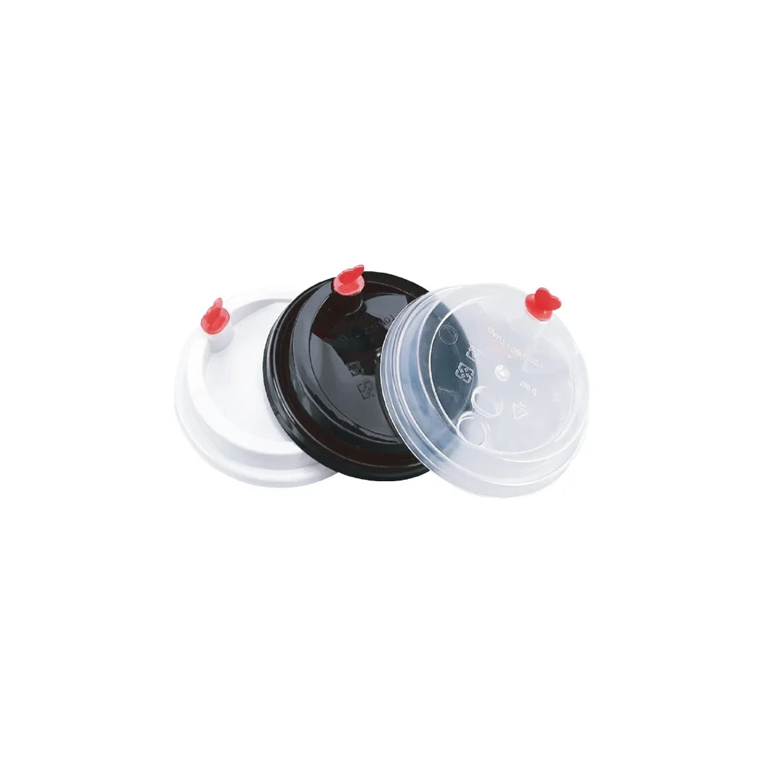 Tapa de inyección de PP de 90 mm con tapón de corazón - Negro