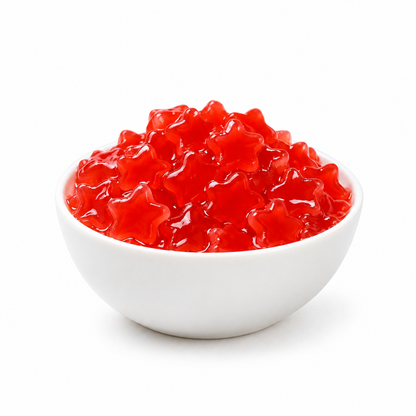 Strawberry Star Jelly — contents in white bowl