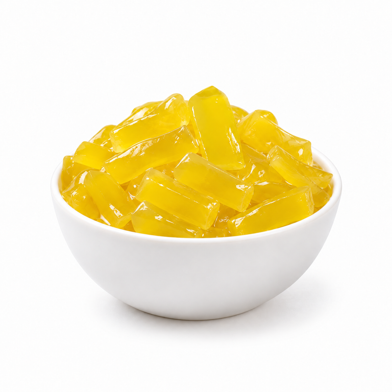 Peach Coconut Jelly — contents in white bowl