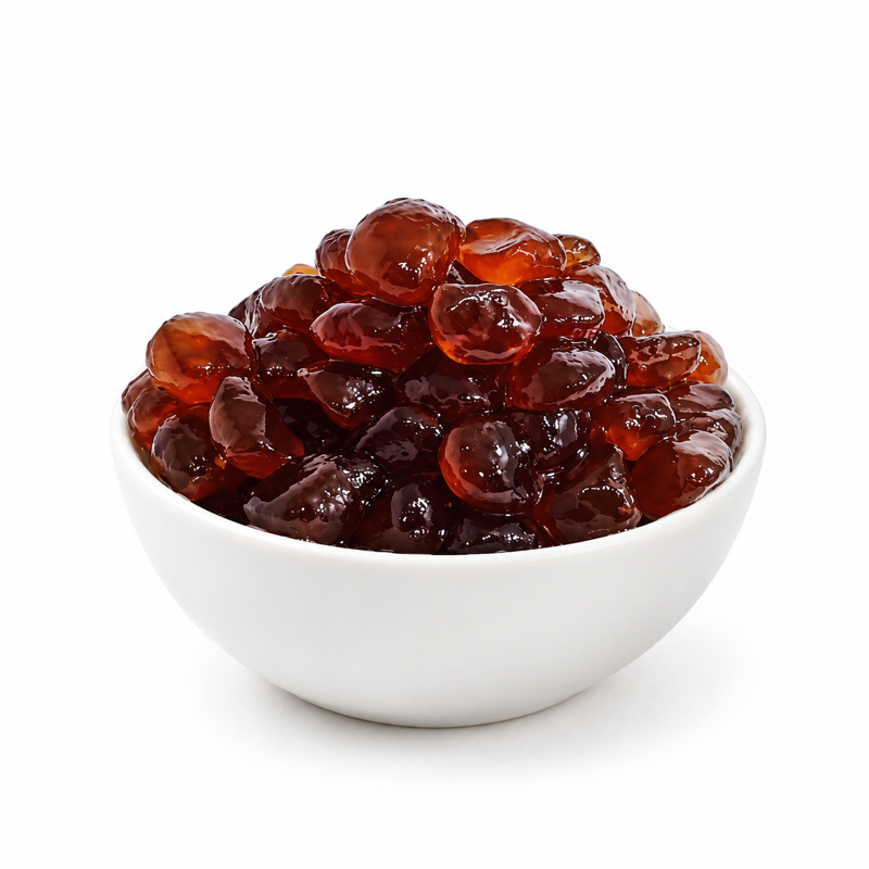Brown Sugar Flavor Agar Boba — contents in white bowl