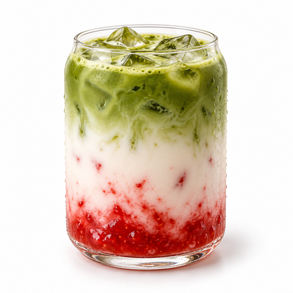 Strawberry matcha latte — serving suggestion