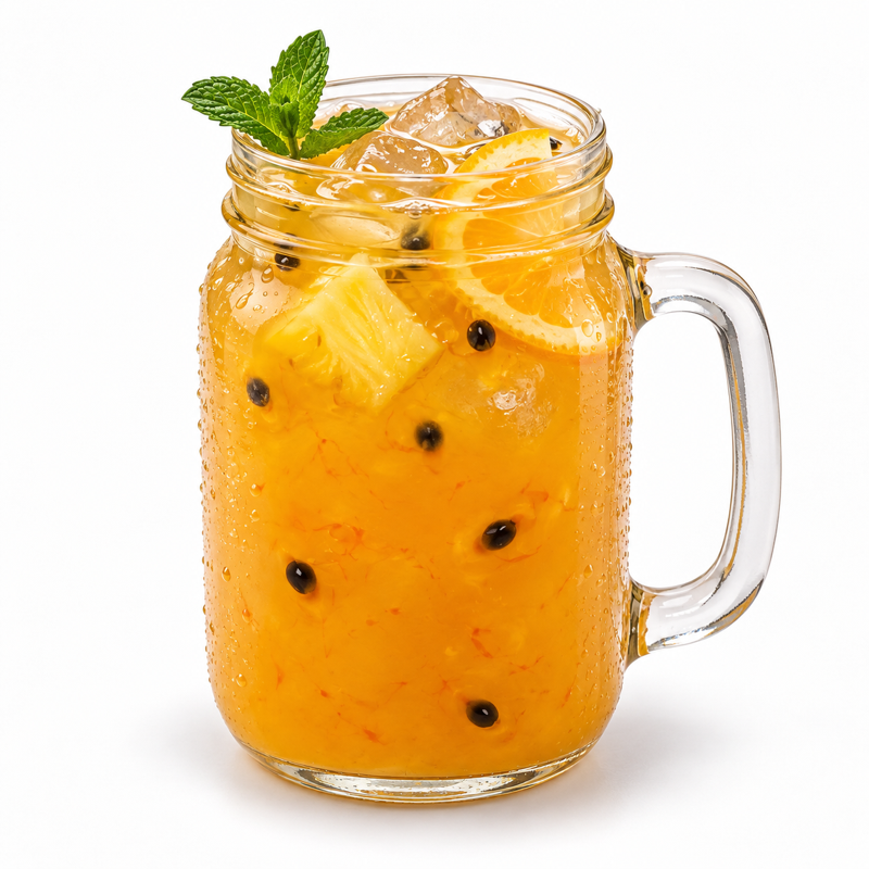 Tropical jasmine fruit tea — serving suggestion