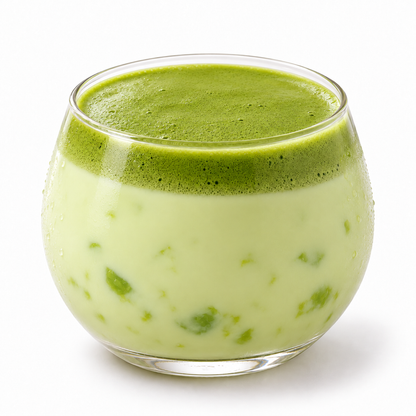 Honeydew matcha cream foam — serving suggestion