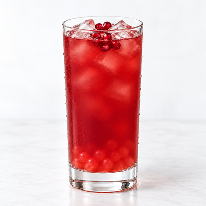 Pomegranate Popping Boba styled drink