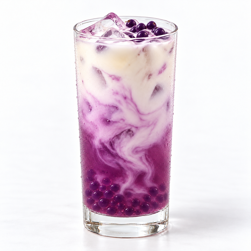 Black Currant Flavor Energy Popping Boba (7.04 lbs / 3.2 kg) — styled drink