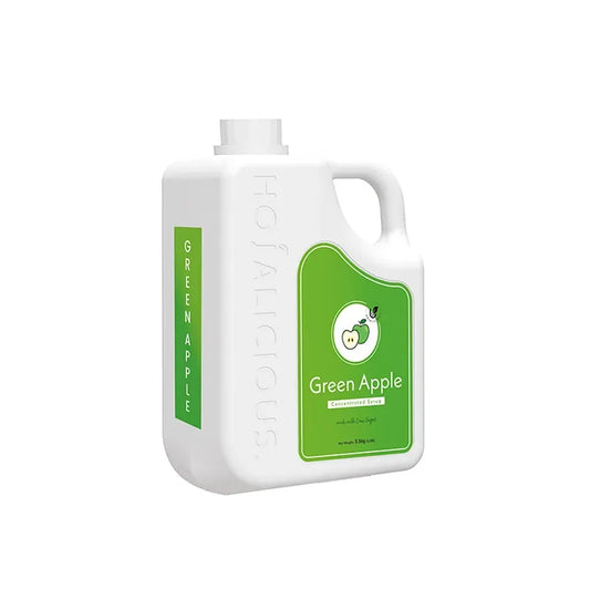 Hojalicious Green Apple Concentrated Syrup, 2.5kg bulk jug, crafted with a cane sugar formula.