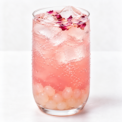 Hojalicious Lychee Rose Sparkling Drink — serving suggestion