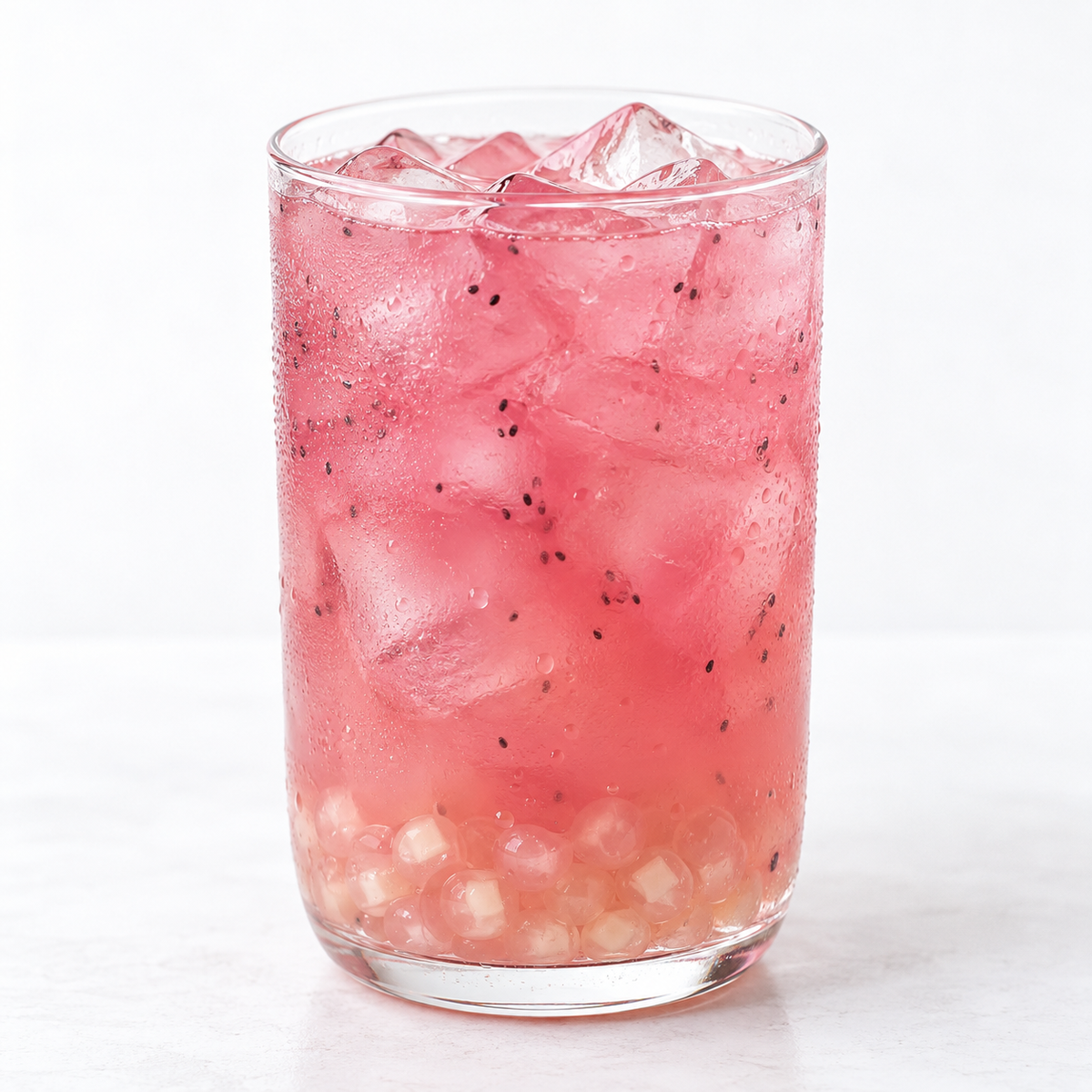 Hojalicious Dragon Fruit Jasmine Tea with Popping Pearls — serving suggestion