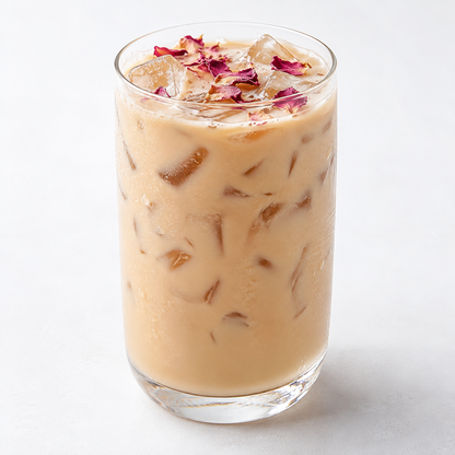 Hojalicious Rose Ceylon Iced Latte — serving suggestion
