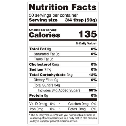 Nutrition facts label for lemon concentrated syrup, compliant with export food labeling standards.